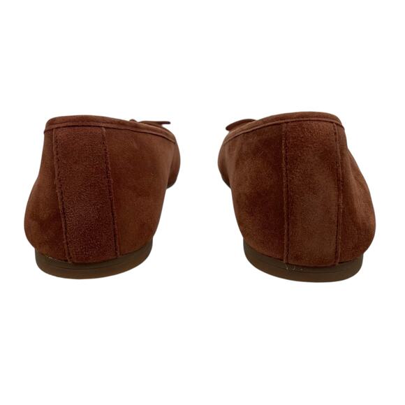 Cole Haan Yara Bow Soft Ballet Flats Dark Cuoio Suede Brown Size 7.5B - Picture 9 of 13